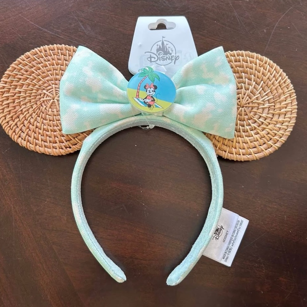 Disney Parks Minnie Mouse Ears Summer Palm Rattan